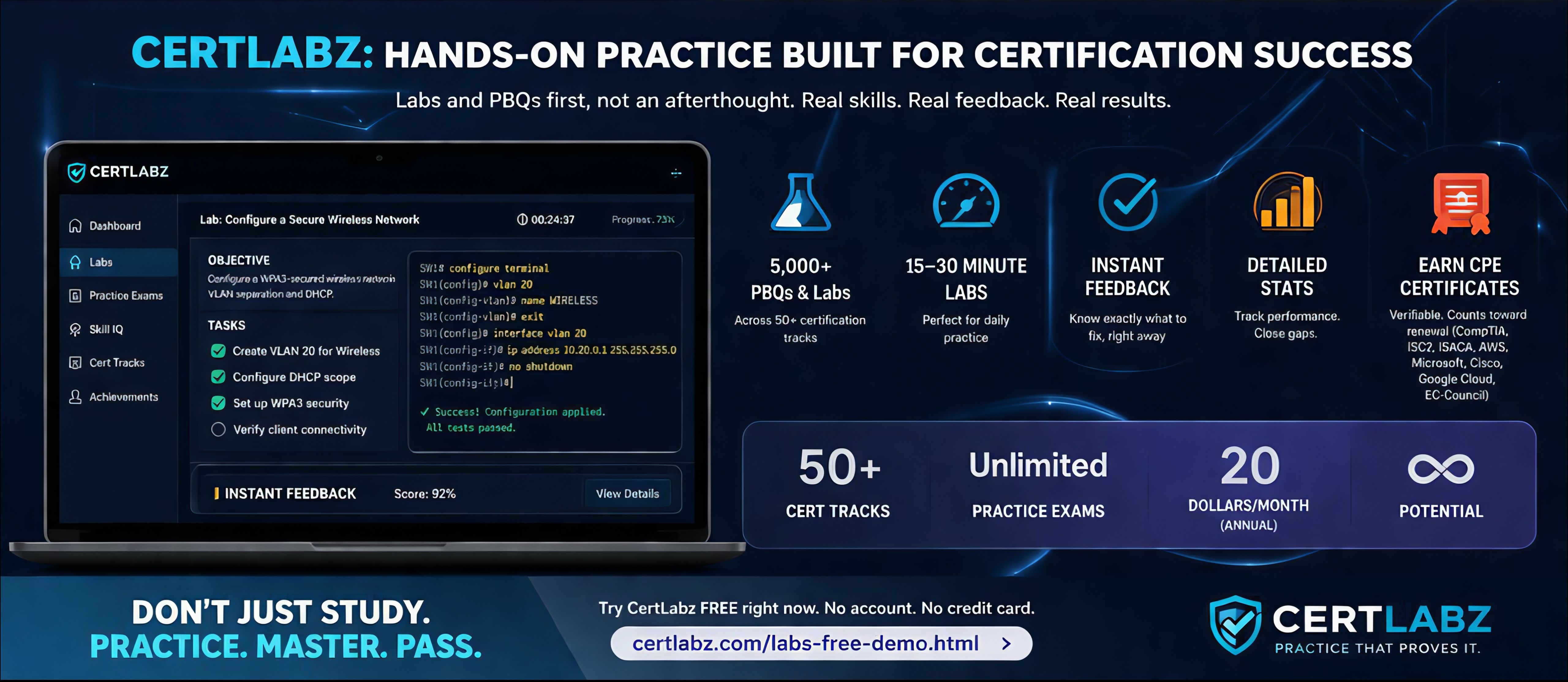 CertLabz hands-on practice built for certification success